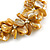 Stunning Glass Bead with Shell Floral Motif Necklace In Yellow - 48cm Long - view 3