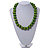Chunky Lime Green Wood Bead Necklace - 60cm L - view 2