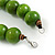 Chunky Lime Green Wood Bead Necklace - 60cm L - view 6
