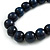Chunky Dark Blue Wood Bead Necklace - 60cm L - view 4