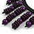 Statement Deep Purple Wood Bead Fringe Bib Style Collar Necklace - 58cm Long/ 12cm Drop - view 4