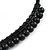 Statement Deep Purple Wood Bead Fringe Bib Style Collar Necklace - 58cm Long/ 12cm Drop - view 6