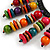 Statement Multicoloured Wood Bead Fringe Bib Style Collar Necklace - 58cm Long/ 12cm Drop - view 4