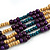 Multistrand Teal/ Natural/ Purple Wooden Bead Black Cord Necklace - 100cm L Adjustable - view 8
