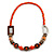Trendy Wood, Acrylic Bead Geometric Chunky Necklace (Orange/ Brown) - 70cm L - view 3
