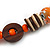 Trendy Wood, Acrylic Bead Geometric Chunky Necklace (Orange/ Brown) - 70cm L - view 4