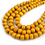 Statement Layered Wood Bead Necklace in Dusty Yellow - 70cm Long - view 4