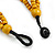 Statement Layered Wood Bead Necklace in Dusty Yellow - 70cm Long - view 6