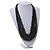 Statement Layered Wood Bead Necklace in Black - 70cm Long - view 2
