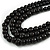 Statement Layered Wood Bead Necklace in Black - 70cm Long - view 3