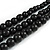 Statement Layered Wood Bead Necklace in Black - 70cm Long - view 4