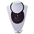 Statement Deep Purple Wood Bead Bib Necklace - 44cm Long/ 10cm Drop - view 2