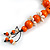 Orange Wood Bead with Sea Shell Element Tassel Black Cord Necklace - 70cm L/ 15cm Tassel - view 5