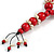 Red Wood Bead with Sea Shell Element Tassel Black Cord Necklace - 70cm L/ 15cm Tassel - view 4