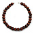 Chunky Brown Wood Bead Necklace - 60cm L