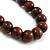 Chunky Brown Wood Bead Necklace - 60cm L - view 5
