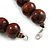 Chunky Brown Wood Bead Necklace - 60cm L - view 6