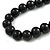 Chunky Black Wood Bead Necklace - 60cm L - view 4