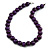 Chunky Deep Purple Wood Bead Necklace - 60cm L - view 3