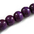 Chunky Deep Purple Wood Bead Necklace - 60cm L - view 5