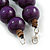 Chunky Deep Purple Wood Bead Necklace - 60cm L - view 6