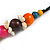 Multicoloured Wood Bead with Sea Shell Element Tassel Black Cord Necklace - 70cm L/ 15cm Tassel - view 8