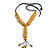 Yellow Wood Bead with Sea Shell Element Tassel Black Cord Necklace - 70cm L/ 15cm Tassel - view 8