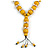 Yellow Wood Bead with Sea Shell Element Tassel Black Cord Necklace - 70cm L/ 15cm Tassel - view 3