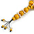 Yellow Wood Bead with Sea Shell Element Tassel Black Cord Necklace - 70cm L/ 15cm Tassel - view 5