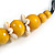 Yellow Wood Bead with Sea Shell Element Tassel Black Cord Necklace - 70cm L/ 15cm Tassel - view 4