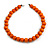 Chunky Orange Wood Bead Necklace - 60cm L
