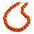 Chunky Orange Wood Bead Necklace - 60cm L - view 4