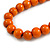 Chunky Orange Wood Bead Necklace - 60cm L - view 2