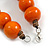 Chunky Orange Wood Bead Necklace - 60cm L - view 6