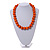 Chunky Orange Wood Bead Necklace - 60cm L - view 3