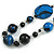 Stylish Animal Print Wooden Bead Necklace (Black & Blue) - 80cm Long - view 5