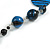 Stylish Animal Print Wooden Bead Necklace (Black & Blue) - 80cm Long - view 7