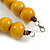Chunky Yellow Wood Bead Necklace - 60cm L - view 6