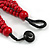 Statement Layered Wood Bead Necklace in Cherry Red - 70cm Long - view 6