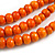 Statement Layered Wood Bead Necklace in Orange - 70cm Long - view 5