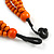Statement Layered Wood Bead Necklace in Orange - 70cm Long - view 6