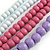Statement Multistrand Layered Wood Bead Cotton Cord Necklace in White/ Pink/ Lavender - 80cm Long - view 5