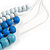 Statement Multistrand Layered Wood Bead Cotton Cord Necklace in White/ Pastel Blue/Light Blue - 80cm Long - view 6