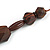 Geometric Wood Bead with Resin and Ceramic Element Cotton Cord Necklace in Brown - 48cm Long/ Adjustable - view 7