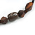 Geometric Wood Bead with Resin and Ceramic Element Cotton Cord Necklace in Brown - 48cm Long/ Adjustable - view 5