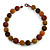 Chunky Brown/ Bronze/ Amber Glass Beaded Necklace - 57cm Length - view 3
