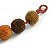 Chunky Brown/ Bronze/ Amber Glass Beaded Necklace - 57cm Length - view 5