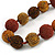 Chunky Brown/ Bronze/ Amber Glass Beaded Necklace - 57cm Length - view 6