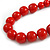 Red Wood and Ceramic Bead Cotton Cord Necklace - 70cm Long - view 4