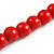 Red Wood and Ceramic Bead Cotton Cord Necklace - 70cm Long - view 5